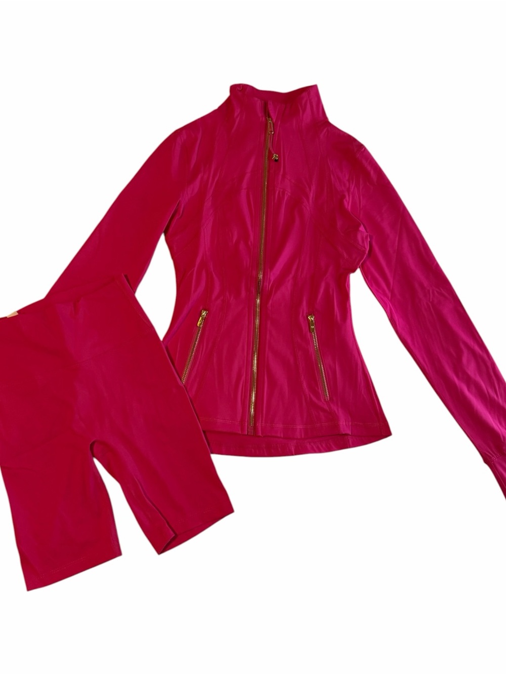 Two-Piece Lulu Active Set in Bright Fuchsia